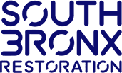 A blue and green logo for the cut iron restoration.